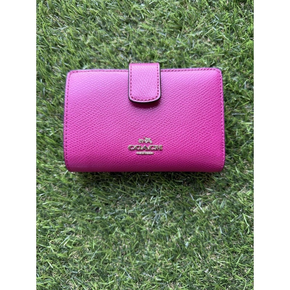 Coach SMALL Red Fold Over Leather Wallet